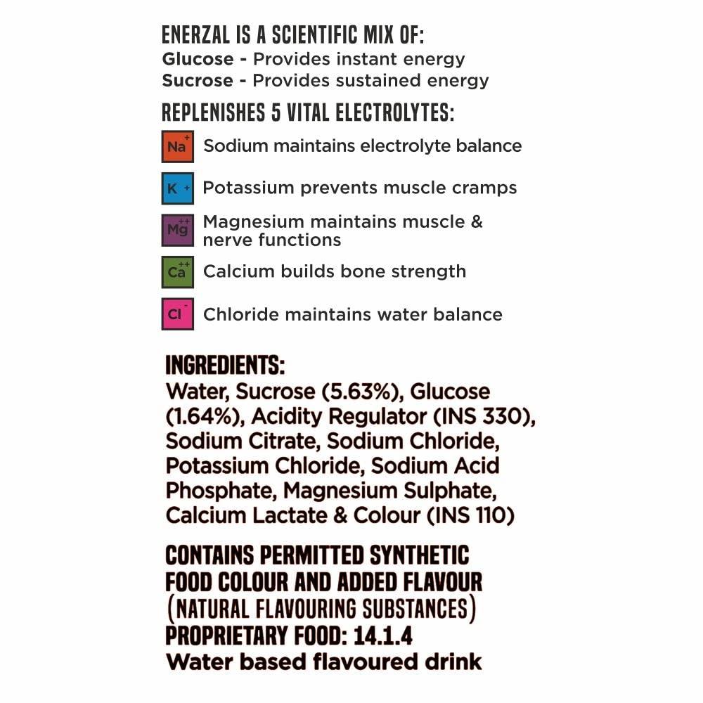 Enerzal Enerzal Energy & Electrolyte Drink Orange Flavour Liquid 200ml | Pack of 30 with 6 Units Complimentary