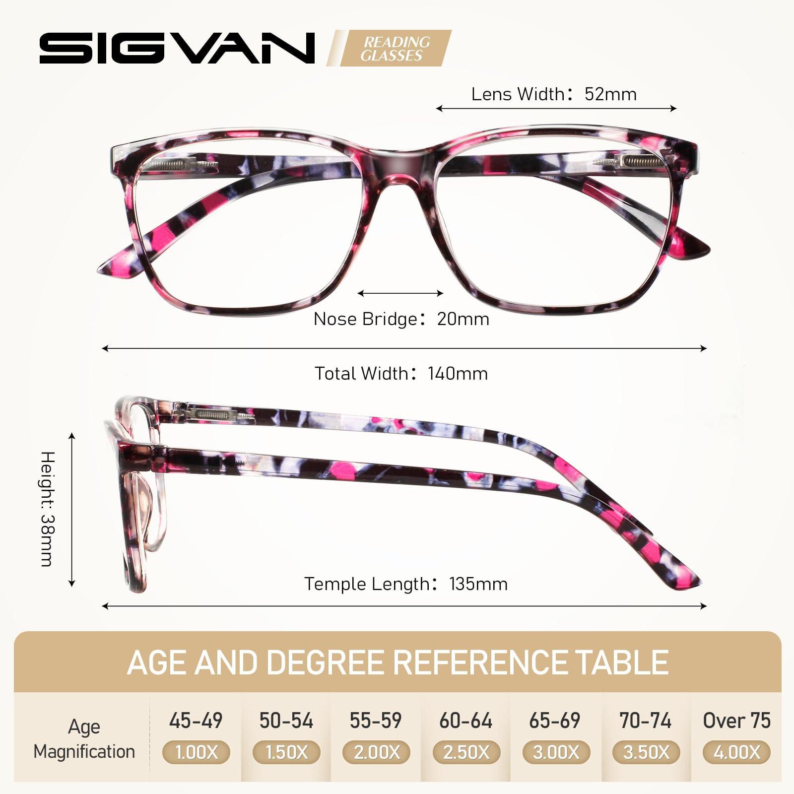SIGVAN SIGVAN Ladies Reading Glasses Blue Light Blocking Spring Hinge Fashion Pattern Print Eyeglasses for Women (multicolour, 1.25)