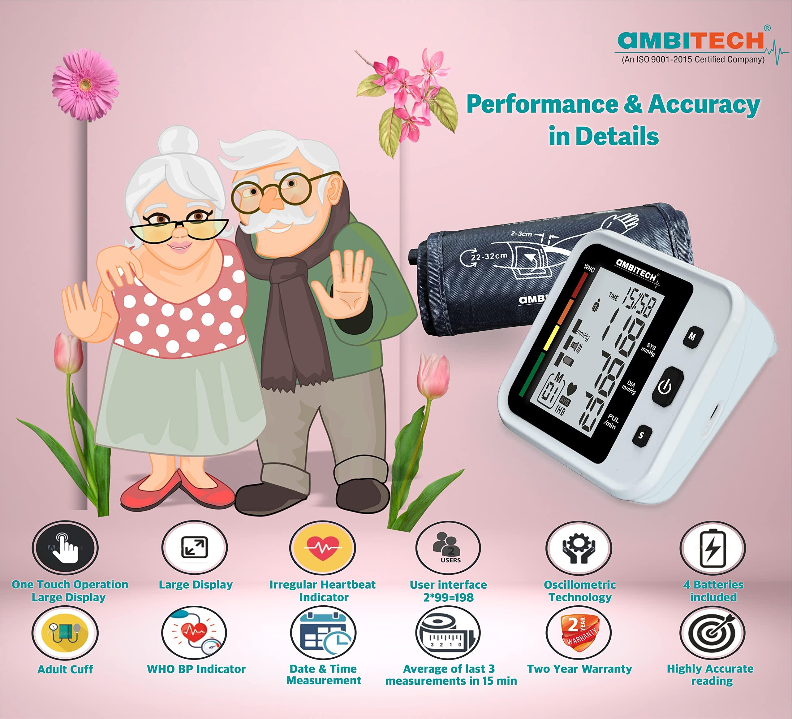 AMBITECH AmbiTech Fully Automatic Digital Blood Pressure Monitor With USB Port and AmbiTech Digital Thermometer (Made in India) (2 Year Warranty)