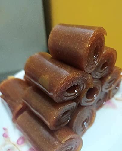 Veganic Veganic Aam & Imli Papad Alphonso Mango Mixed With Tamarind 400GM Aamsotto Khatta Meetha Imli Tasty Fruit Bar Mango Candy For Kids And Your Family