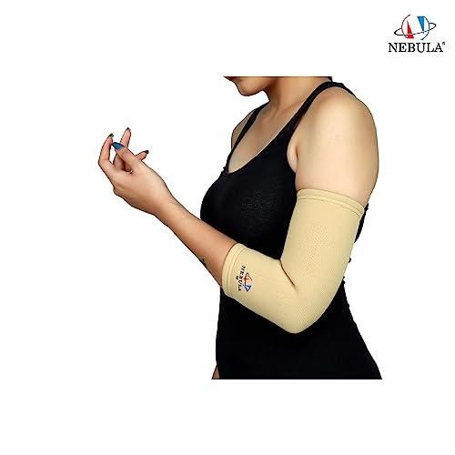 NEBULA NEBULA ebulas Elastic 4-way Bi layered Tennis Elbow Protects the Elbow And Heals. Tennis Elbow Refief. For Both Men And Women. (S, Cream)
