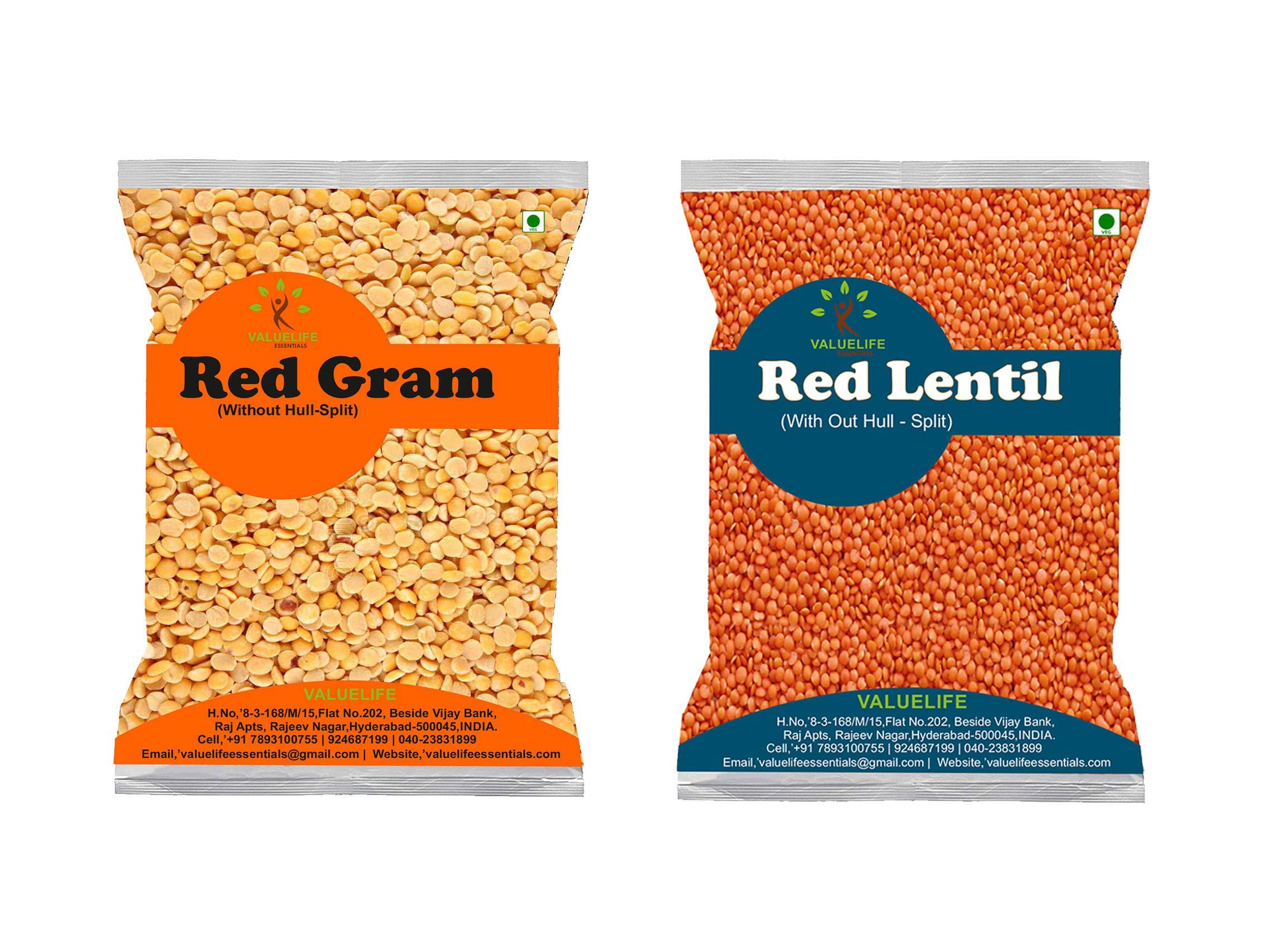 Value Life Valuelife Combo Product 1990g - Toor dal 1kg - Masoor dal red 1kg