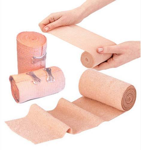 PM Products Elastic Cotton Crepe Bandage Wrap 4meter Stretched Pack of 2 - Durable Compression Bandage Crepe Bandage, Specially Made for Orthopedic and Sports Injury. (8cm x 4meter - Pack of 2)