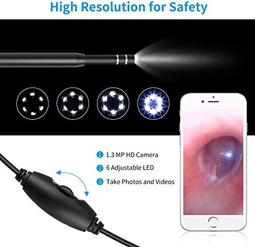 Tobo Tobo Ear Otoscope, USB Digital Waterproof HD Ear Scope Inspection Camera,3 in 1 USB Otoscope with 0.3 Mega Pixel 6 LEDs for Tablet Laptop PC Android Phone to Video Otoscope (USB-0.3-MP) TD-592IM