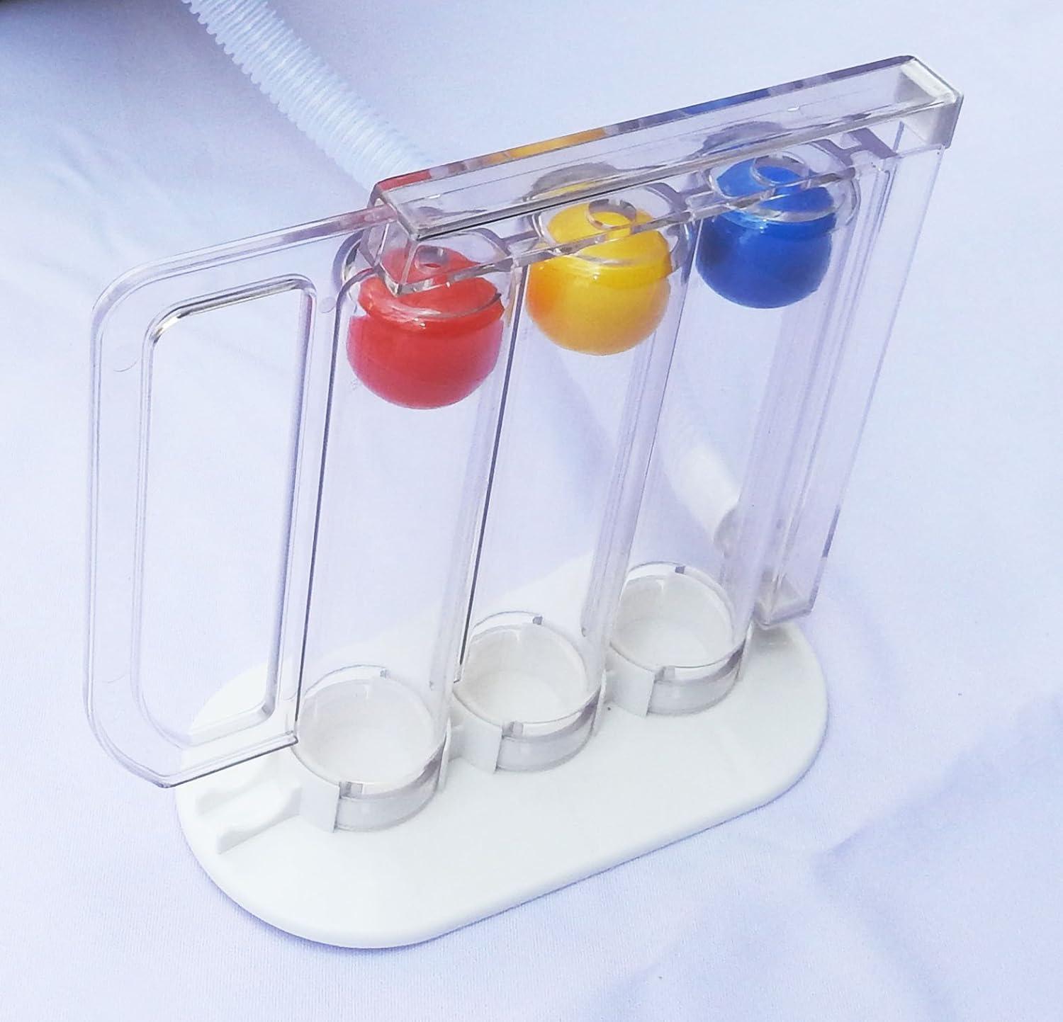 Wonder Care Wonder Care- Deep Breathing Lung Exerciser - 3 Balls Incentive Spirometer - Small and Washable for Adults, White, Pack of 1.