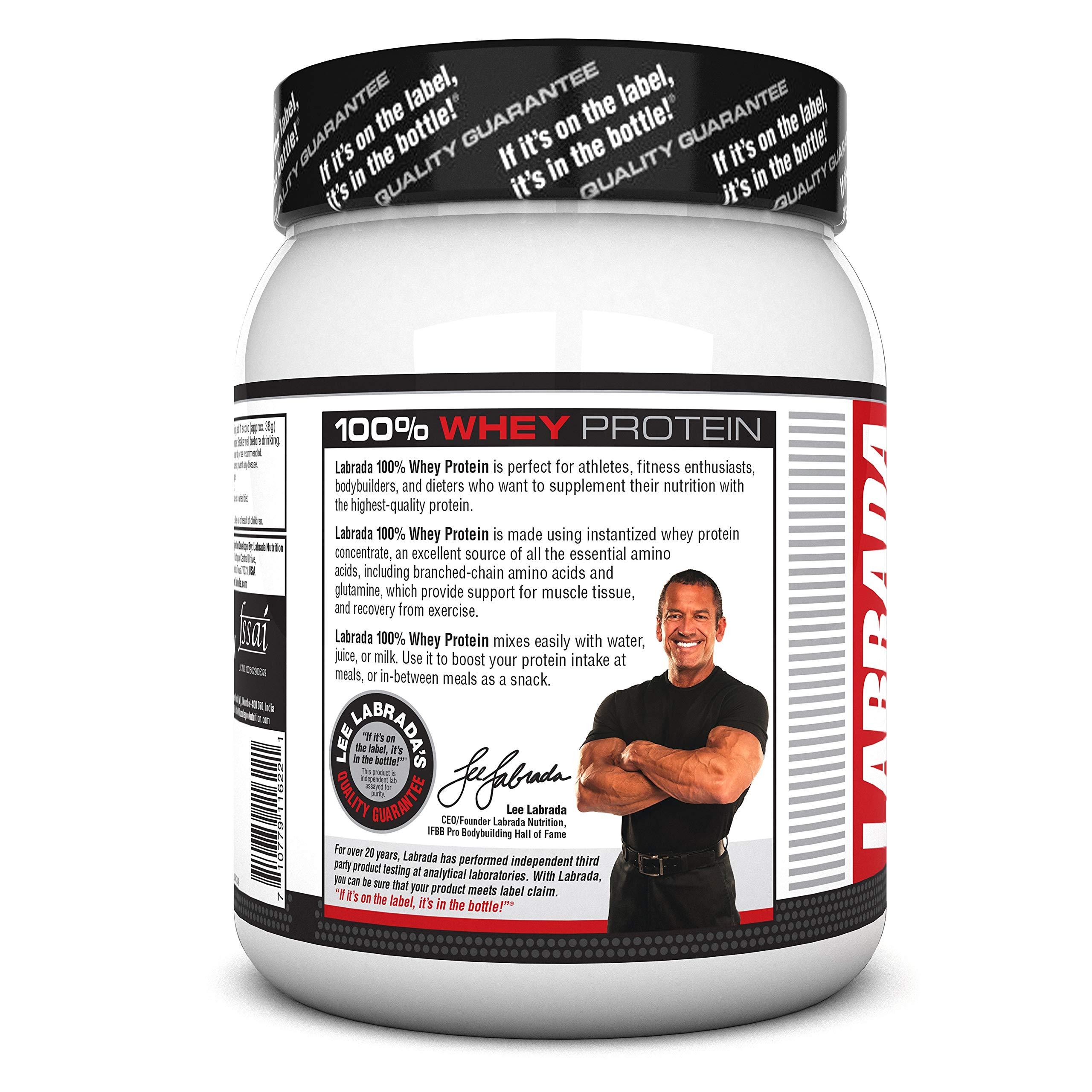 Labrada Labrada 100% Whey Protein Concentrate, Post Workout, 26g Protein, 0g Sugar, Chocolate, 2.2 lbs