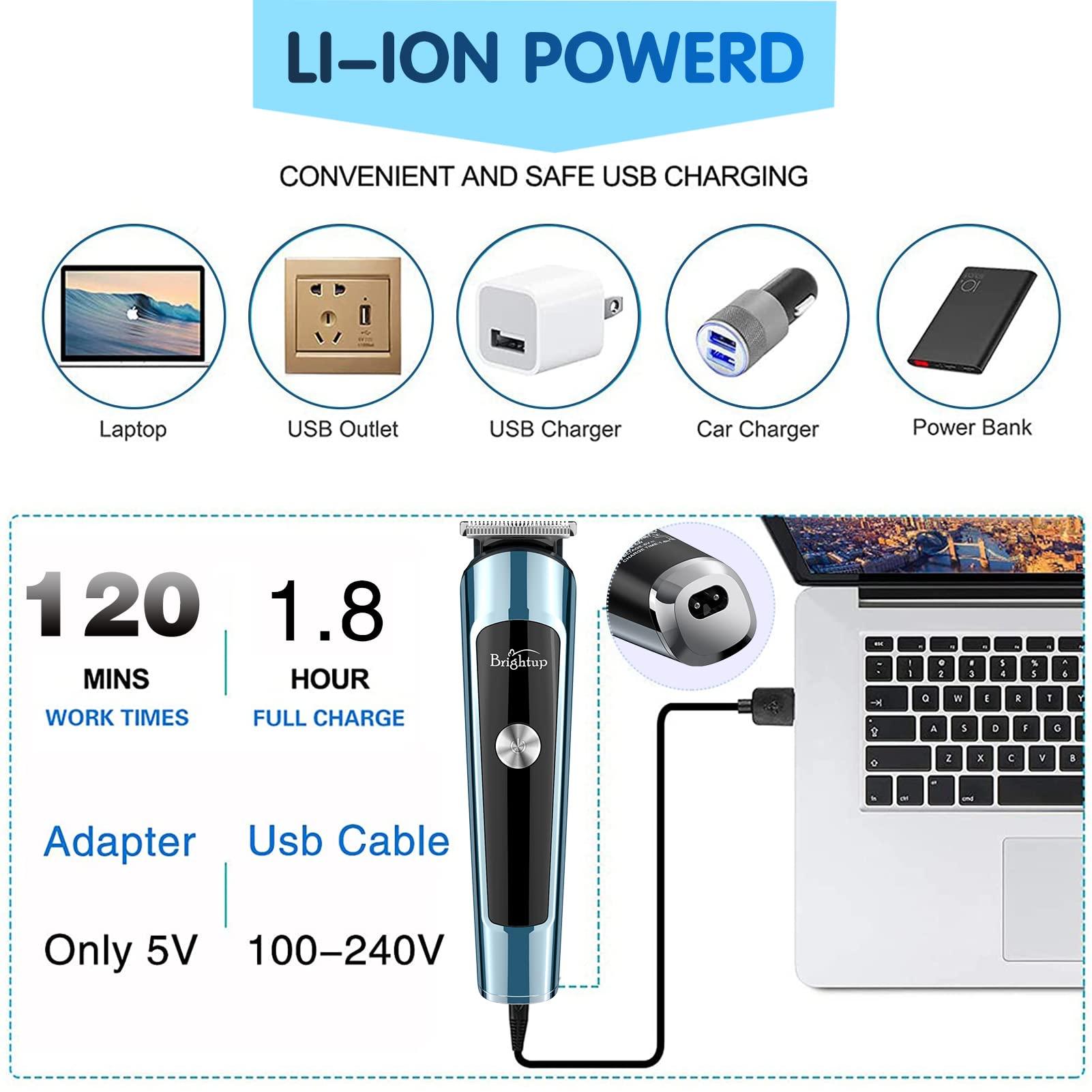 Brightup Brightup Beard Trimmer, Upgraded Hair Clippers Hair Trimmer for Men, Cordless Washable Body Mustache Nose Facial Cutting Groomer, Electric Shaver All in 1 Grooming Kit, USB Rechargeable & LED Display