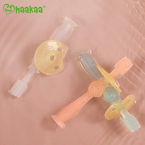haakaa haakaa 360ø Silicone Baby Toothbrush Teether with Suction Base Infant Toothbrush Training Massage.