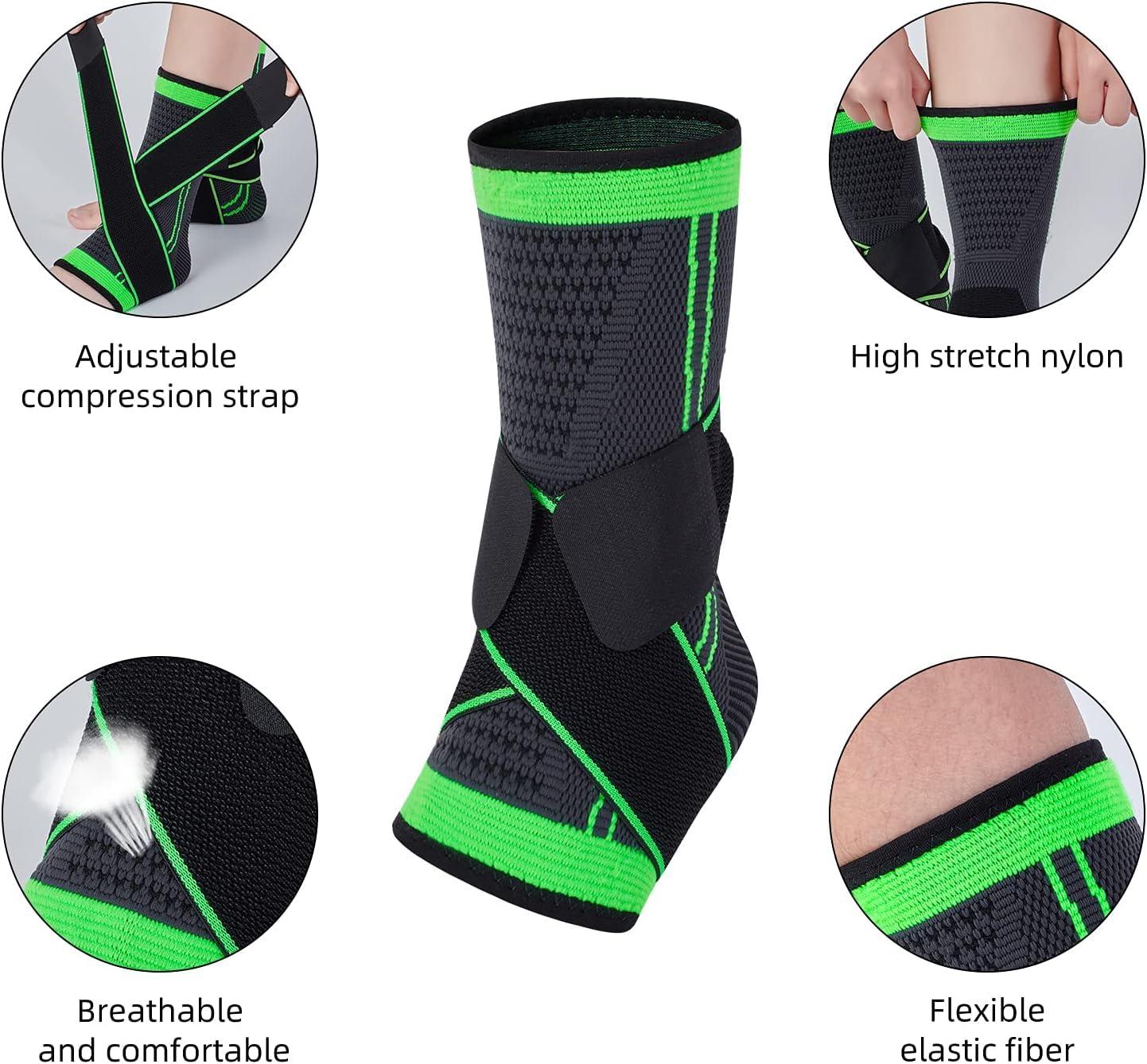 TCCO ENTERPRISE TCCO ENTERPRISE Neoprene 2 Packs Breathable Ankle Brace, Ankle Support Sleeve With Compression Ankle Wrap For Plantar Fasciitis, Ankle Sprain, Ankle Swelling, Joint Pain, Fits All For Women Men