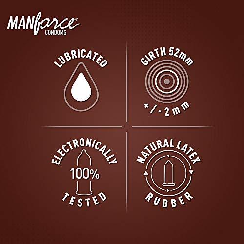 Manforce Manforce 3 in 1 Wild Condoms (Ribbed, Contour, Dotted), Chocolate Flavoured- 10 Pieces (Pack of 4)