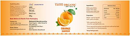 Taste Organic Taste Organic Orange Squash (750 ml), Handmade in Uttarakhand, Sidhe Pahad Se