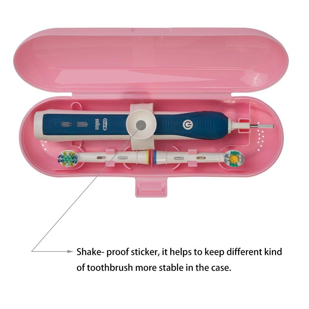 Nincha Plastic Electric Toothbrush Travel Case for Oral-B Pro Series, Pink