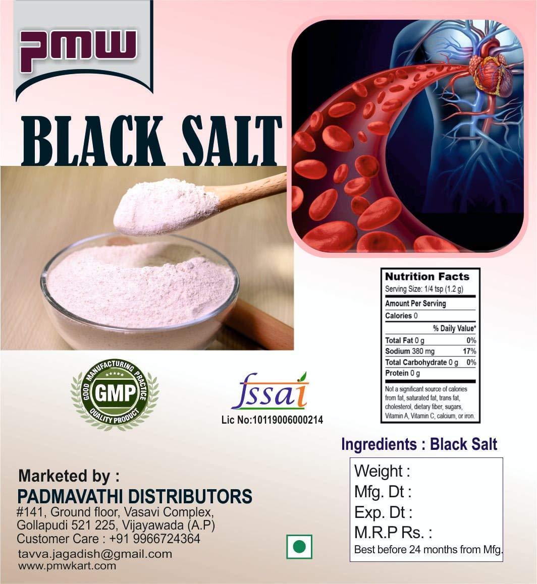 Pmw Pmw - Grade A Quality - Fine Black Salt Powder - Kala Namak Powder - 500 Grams