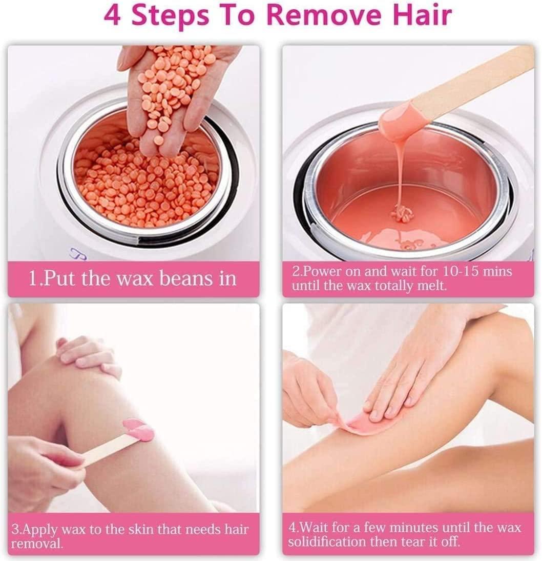 ZSIGNS Wax Warmer,Professional Electric Hot Wax Warmer Hair Removal Kit Waxing Kit Wax Melts for Hard Wax Beans,Painless Wax Remover for Legs, Face, Body, Bikini Area Home Waxing Kit