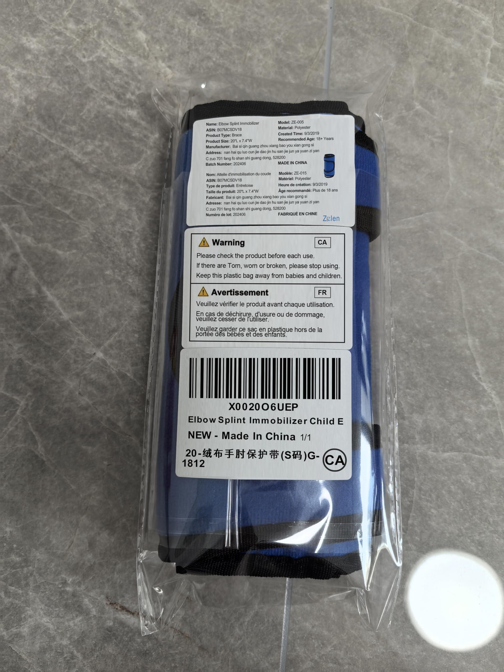 Zelen Elbow Brace for Kids Elbow Splint Immobilizer Support Pediatric Arm Fracture Cubital Tunnel Braces Childrens Ulnar Nerve Stabilizer Youth Child Small Pm Night Time Sleeping Straight Restraints(S)