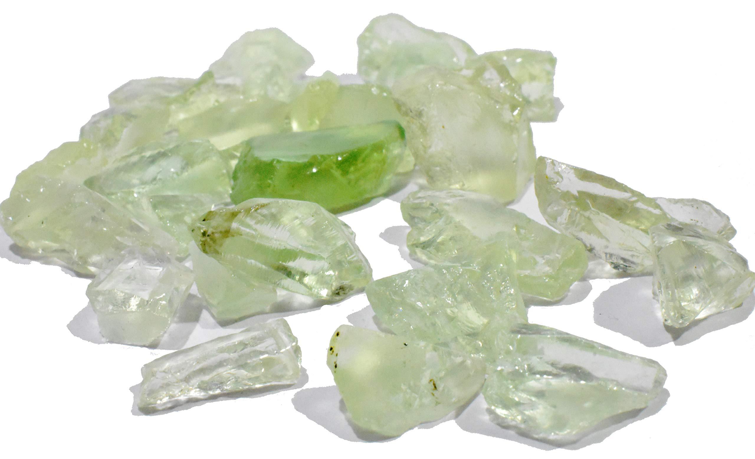 Pyramid Tatva Pyramid Tatva Raw - Prasiolite Green Amethyst Small 25 gm Rough Stone Natural Healing Crystal Stone Reiki Chakra Balancing