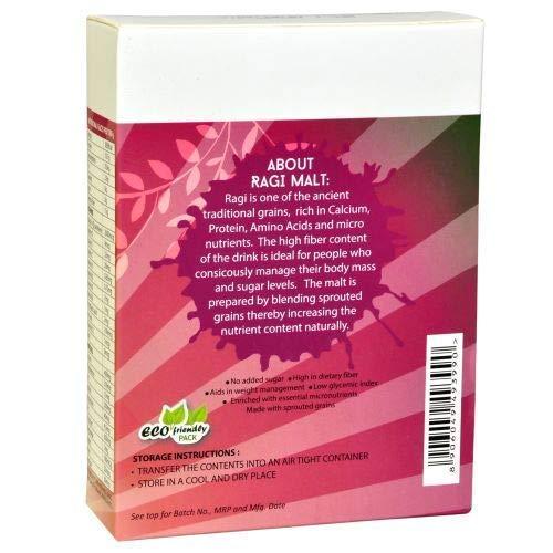 Arya Farm Arya Farm Certified Organic Without Chemicals, Pesticides , No Added Sugar Sprouted Ragi Malt 600 g Energy Health Drink Powder Mix for Kids Children Adults