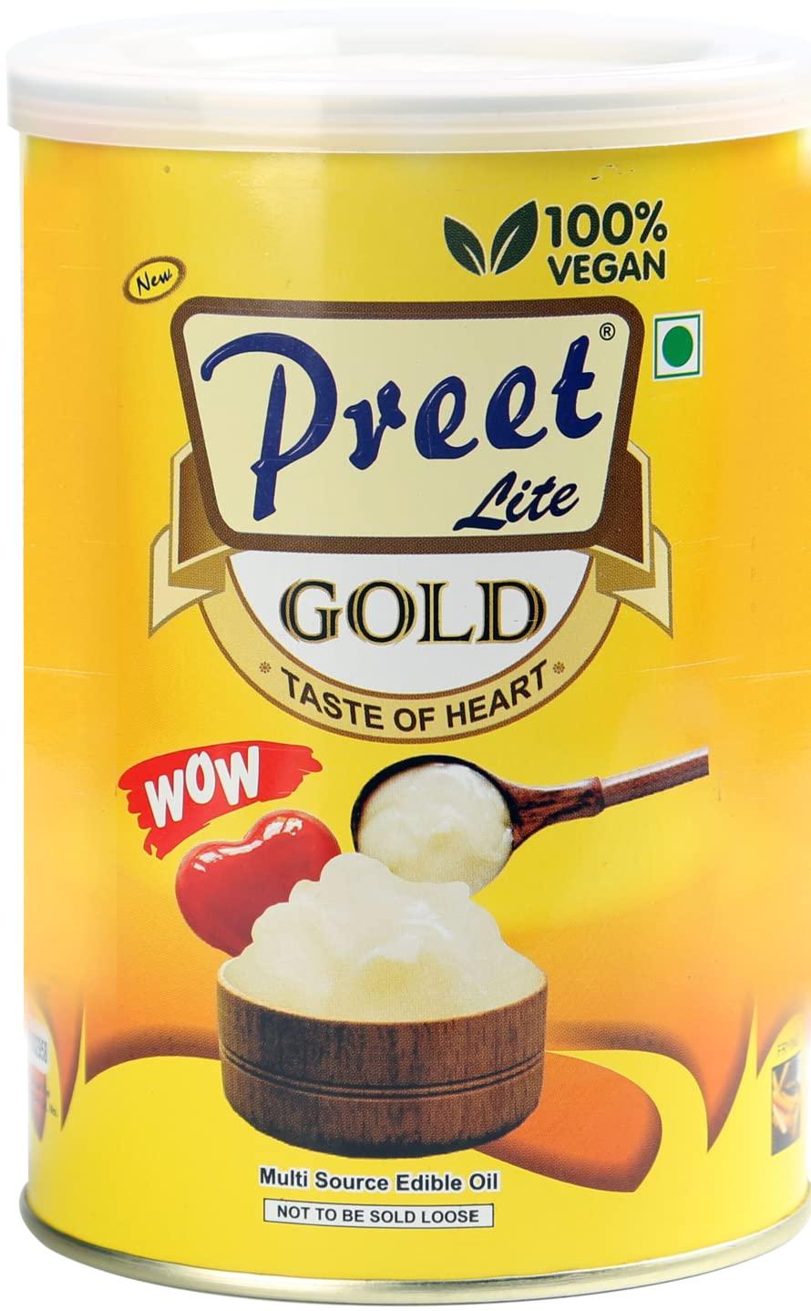 New Preet Lite Gold New Preet Lite Gold 100% Vegan Multi Source Edible Oil (1x4) 4 Litre Combo Pack