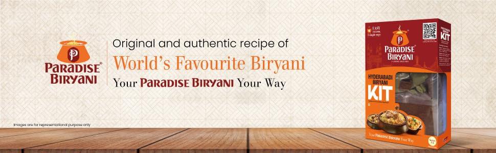 Paradise Biryani Paradise Biryani Hyderabadi Biryani Kit | Easy 3 Step Cooking | From The House Of Original Hyderabadi Paradise | Your Your Way | 322 Gm (Pack Of 1)