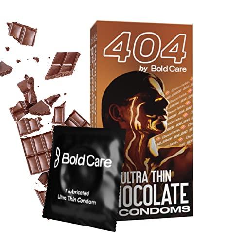 Bold Care BOLD CARE 404 Super Ultra Thin Chocolate Flavored Condoms For Men | 60 Microns | 10 Units | Intense Fit with a Barely There Feel | With Disposable Pouches (Pack of 1)
