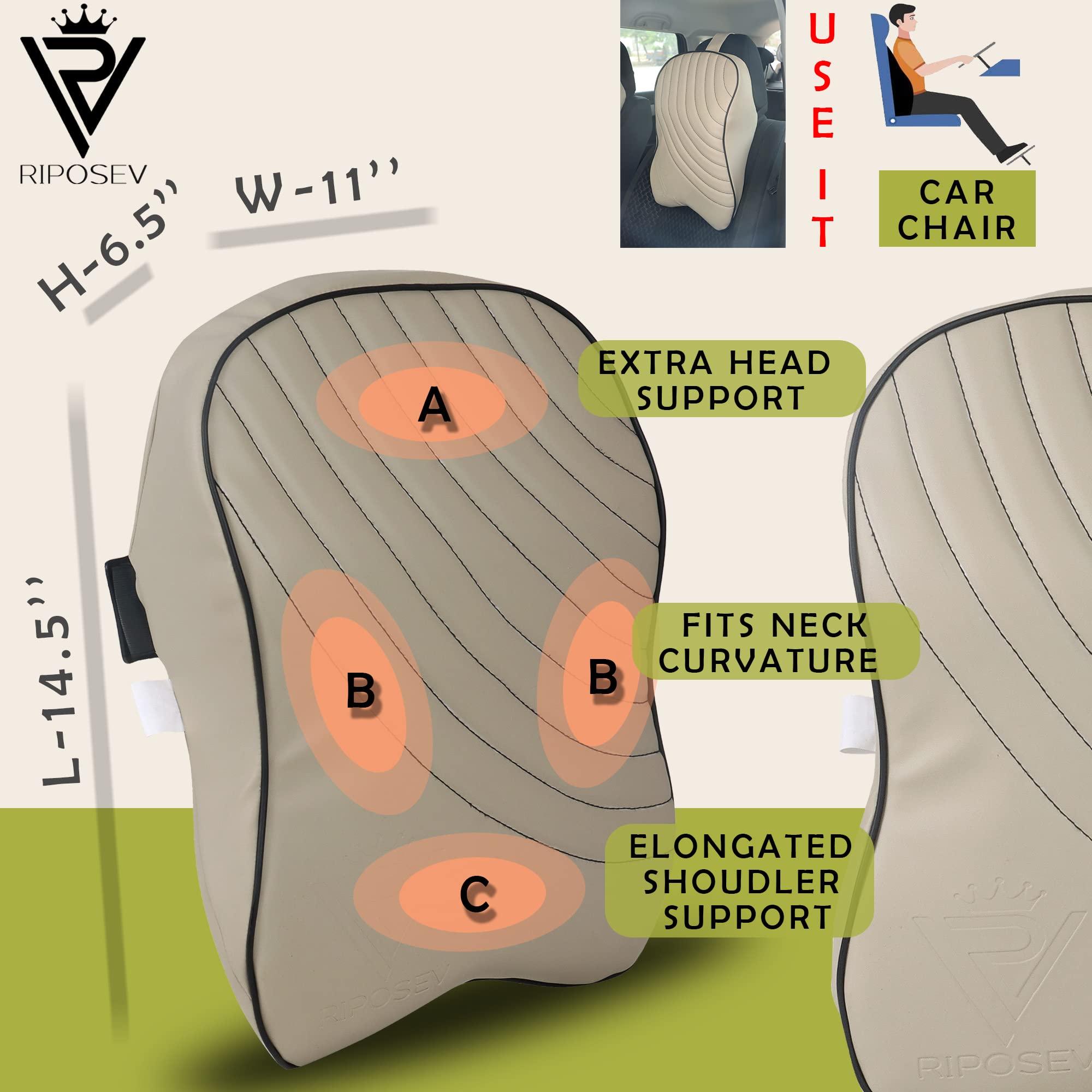 RIPOSEV RIPOSEV DREAMER SITMAX Orthopedic Full Lumbar Support for Chair & Car Seat Backrest Cushion for Back Pain Relief - Back Rest Support Back Support Pillow Memory Foam Cushion(Royal Beigh)