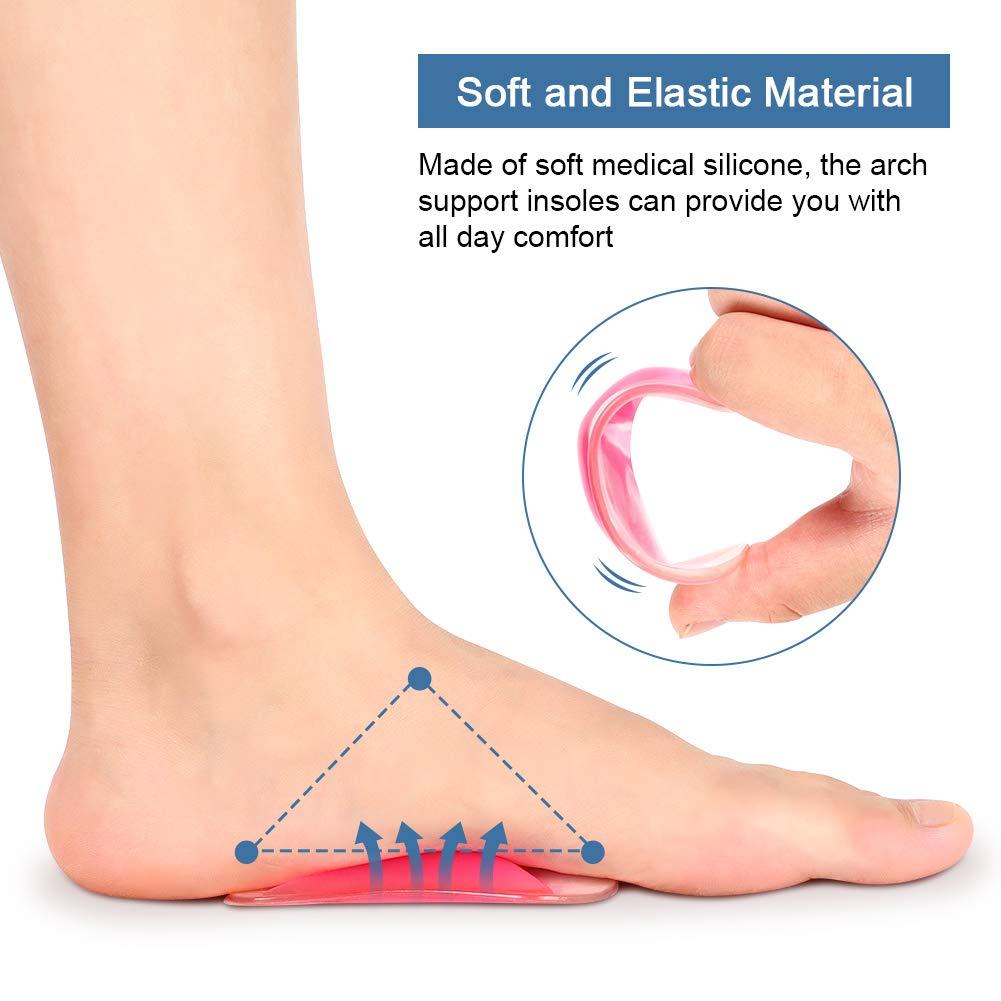 YHG Gel Arch Support Insoles, Arch Support Pads for Flat Feet, Gel Arch Support for Plantar Fasciitis, Fallen Arches, Heel Spurs Pain Relief, Fits for Women and Men (2 Pairs)