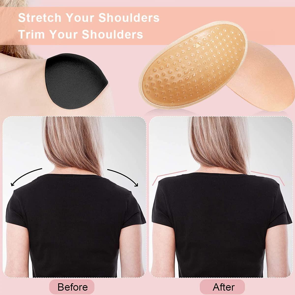 Cassarina Cassarina Shoulder Pads for Women Clothing, Soft Silicone Anti-slip Shoulder Push-up Pads Reusable Adhesive Shoulder Enhancer Pads, Non-Slip Shoulder Pads for Unisex (Beige)
