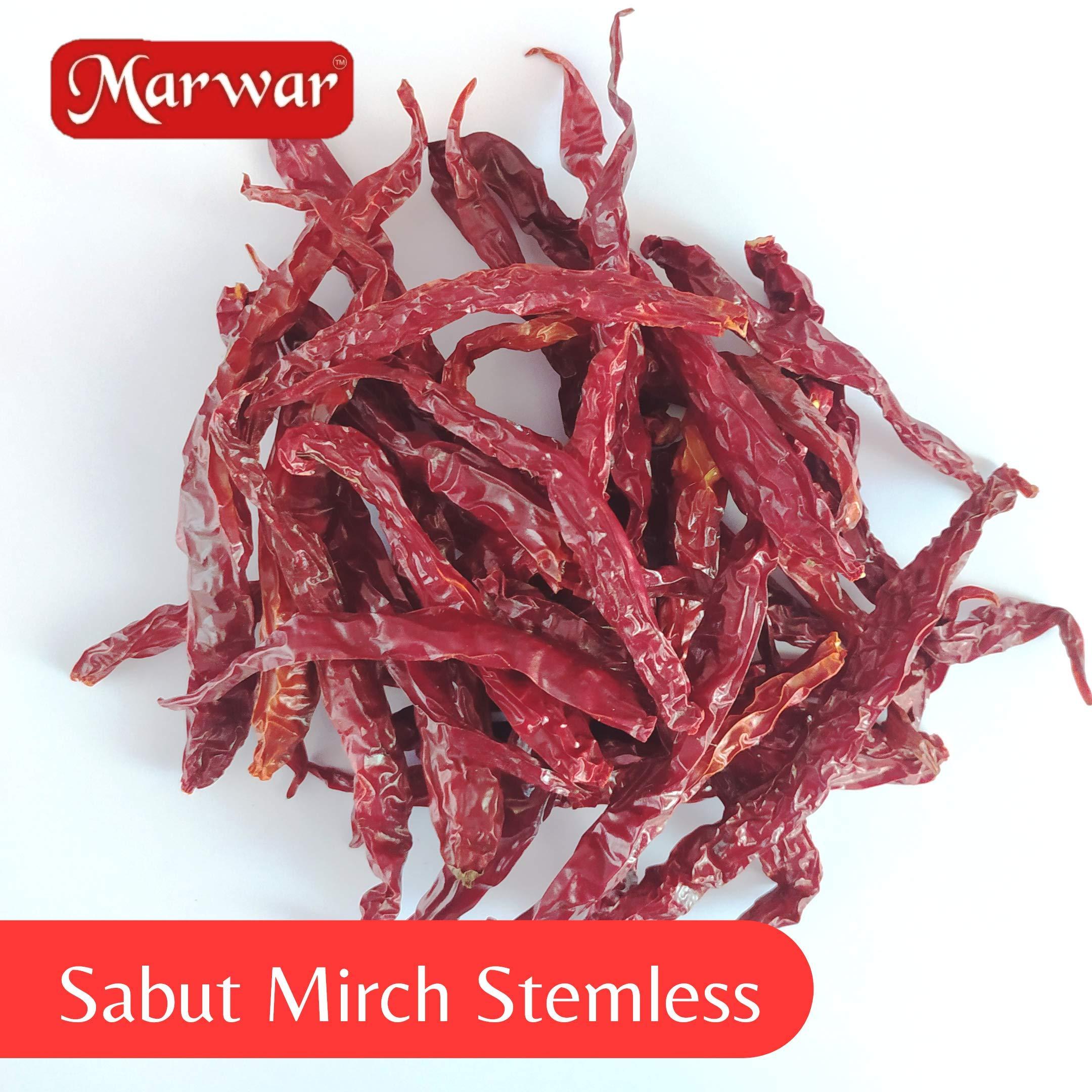 MARWAR MARWAR Whole Red Chili/Chilly 400GM- PACK| Dried Kashmiri | Sabut Lal Mirchi | No Added Color And Flavours | No Added Preservatives | Turn Everything Delicious