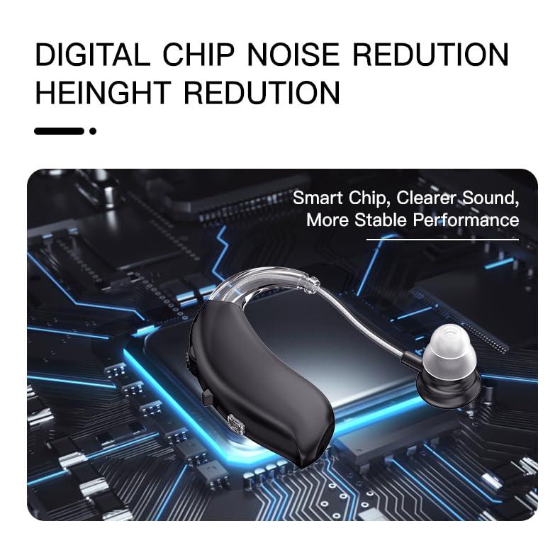 FASTWELL Fastwell F40 Hearing Aids Amplifier, Digital Sound Amplifier, Rechargeable for Adults Senior Small Sound Amplifier Noise Reduction and Feedback Cancellation (Blue)