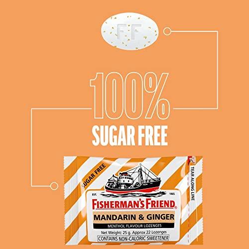 Fisherman's Friend Fisherman\'s Friend Mouth Freshener - Mandarin & Ginger- Refreshing and Soothing Lozenges 25g (Pack of 3)