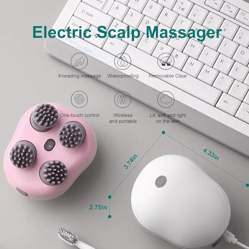 RICUZA Ricuza Electric Head,Scalp Massager | Advance Red Light Therapy for Boost Hair Growth, Hair Fall Control, Scalp Therapy | 3 Speed Mode Handheld,Portable,Scalp Scratcher Body Massage for Hair Growth,Deep Clean & Stress Relaxation