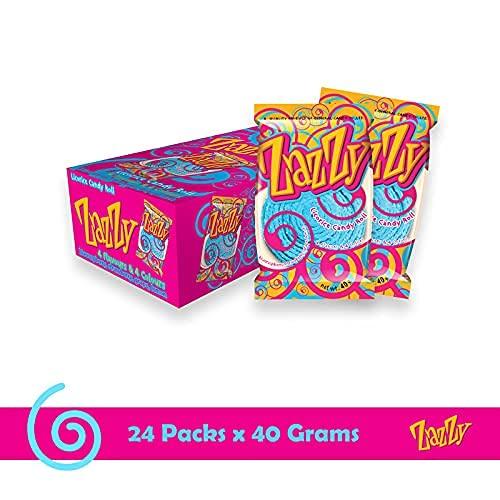 Zazzy Zazzy Sour Chewy Candy Jelly Rolls 40G - Pack Of 24, Assorted