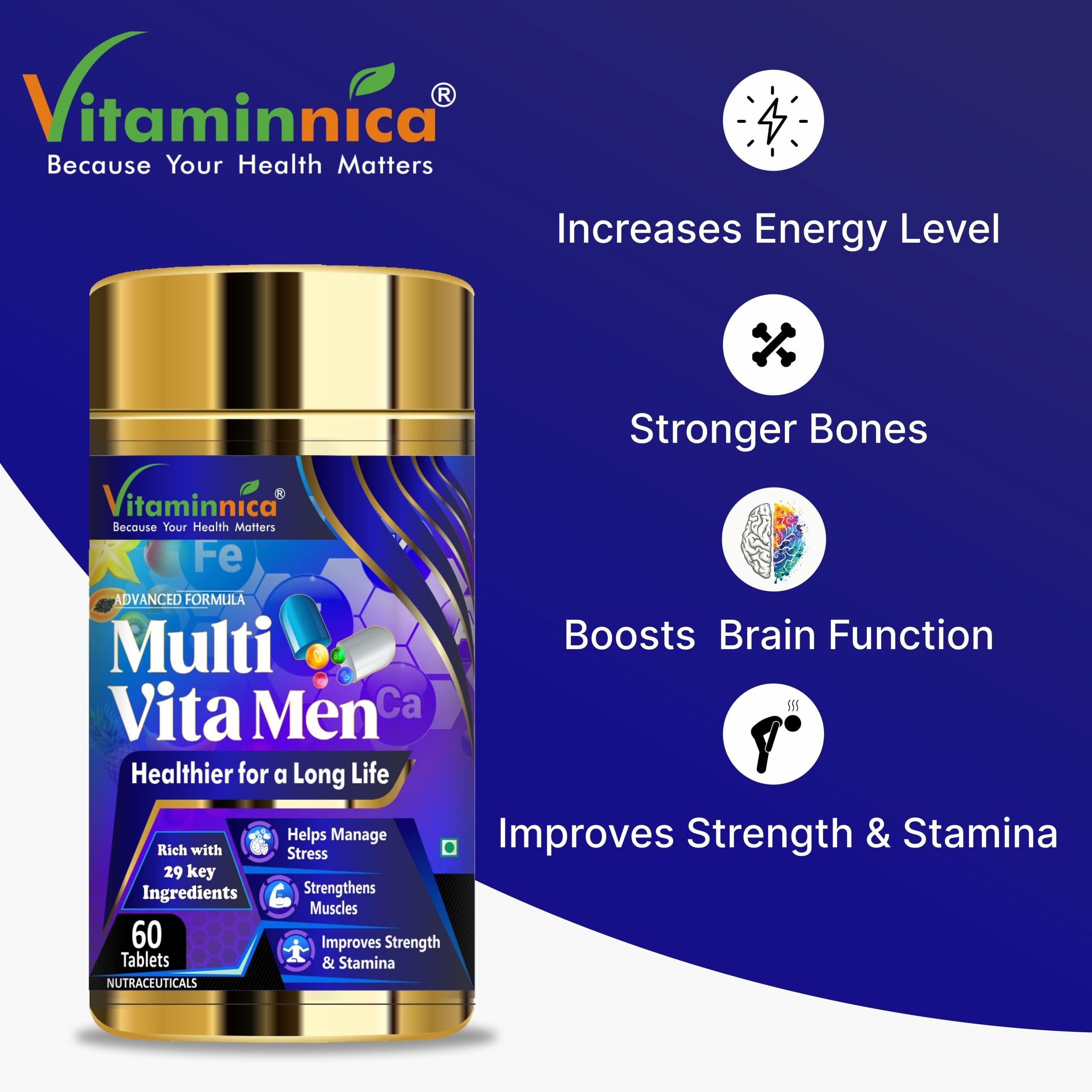 Vitaminnica Because your Health Matters Vitaminnica Combo Pack of Multi Vita Men & Women- 60 Multivitamin Tablets with Vitamin C & 28 other key nutrients for Overall Health & Immunity