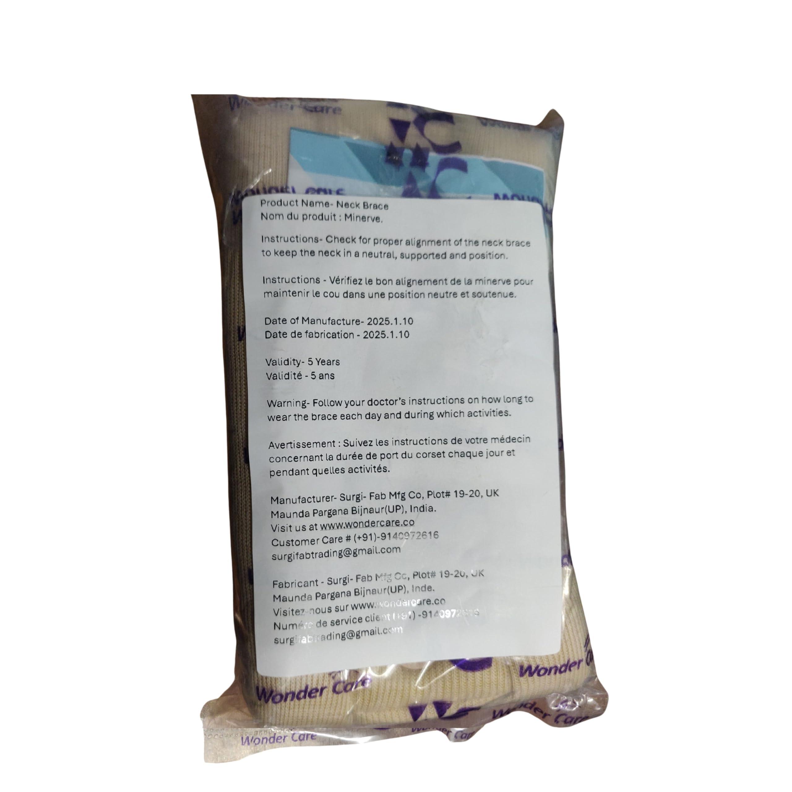 Wonder Care Wonder Care Cervical Collar for Neck Pain Soft Neck Support Brace for Spondylitis Neck Pain Relief for Men & Women (XL)