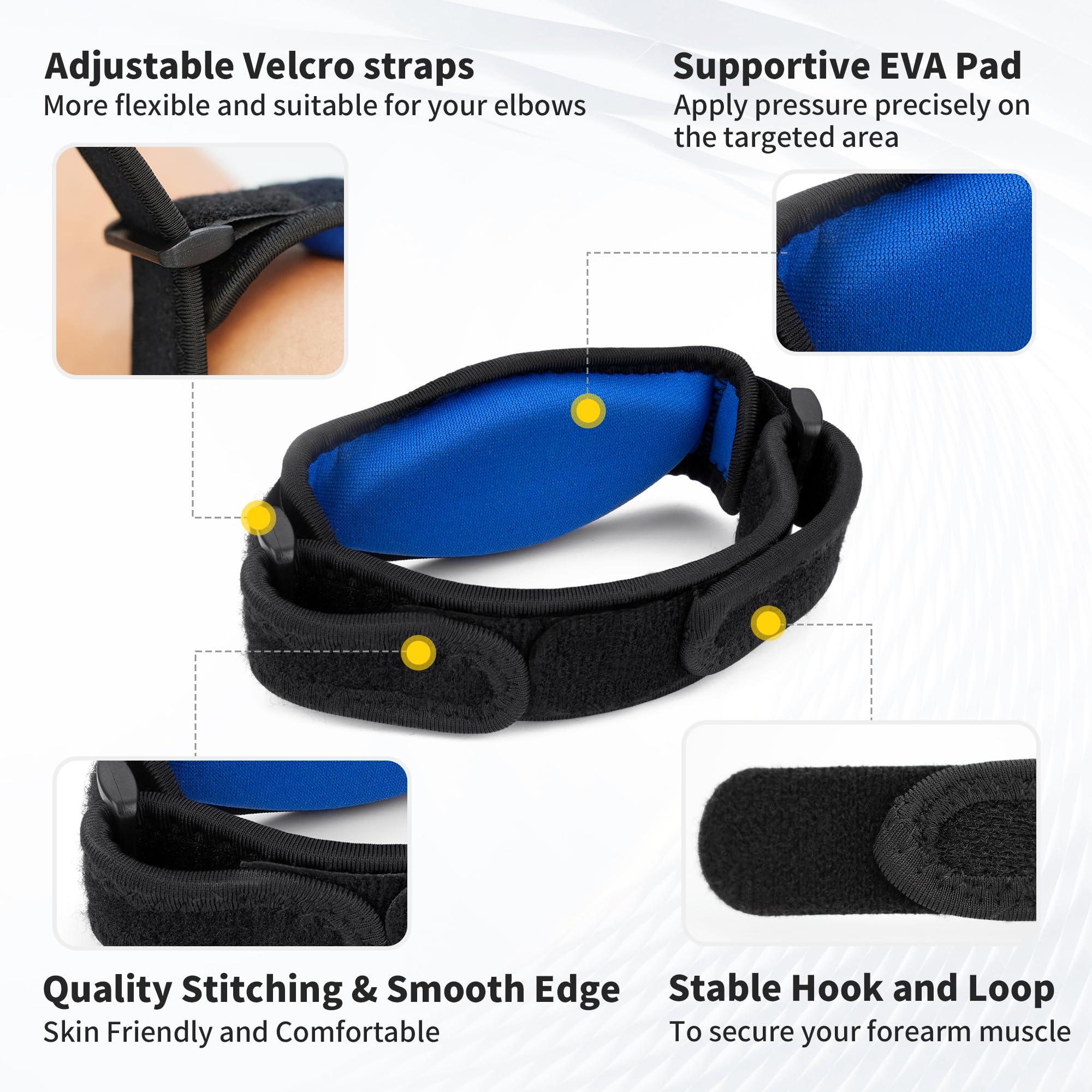 CAMBIVO CAMBIVO 2 Pack Tennis Elbow Brace, Arm Support Strap Band with Compression Pad for Tendonitis, Tennis and Golfer\'s Elbow (Black)