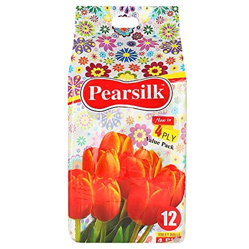 Pearsilk Pearsilk Toilet tissue paper roll, 4 Ply, 12 rolls Toilet Paper Roll