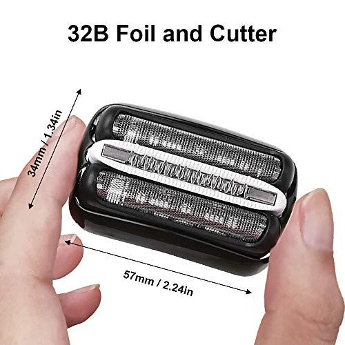 Qnotici Qnotici Replacement Shaver Head Compatible with Braun 3 Series 32B Foil & Cutter Electric Shaver Razor Blade Head for Braun 301S 310S 320S 3040S 3080S 350CC, Black