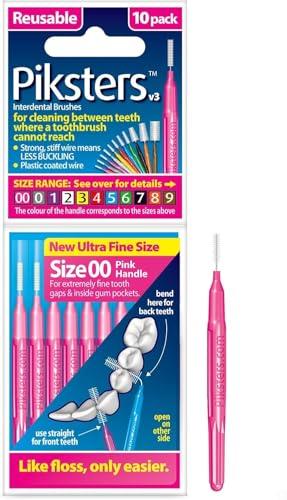 Piksters Piksters Interdental Brushes (10 Pcs/Pack, Size 00 (Pink)) (Pack of 2)
