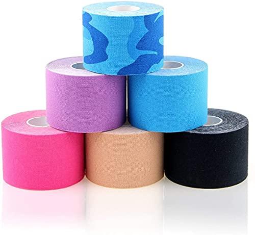 XIVUMN XIVUMN Kinesiology Tape Athletic Elastic Kneepad Muscle Tape Waterproof Sports Tape Water Resistant Tape for Joints Support and Comfort Knee Taping for Sport Activities(Color : Assorted) (3)