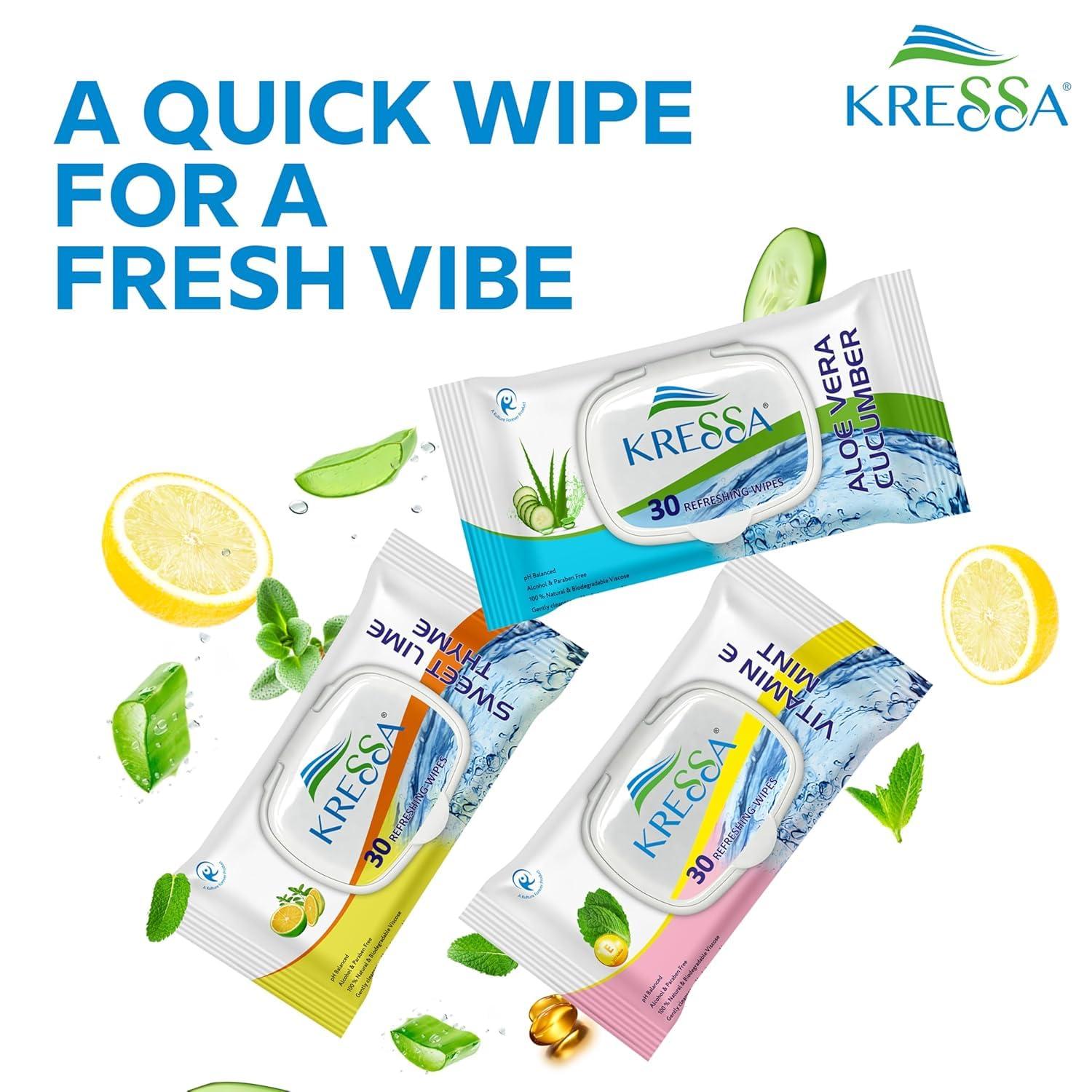 KRESSA Kressa Face Tissue and Wet Wipes Combo Pack (Face Tissue 2 Boxes & Wet Wipes 3 Pack)
