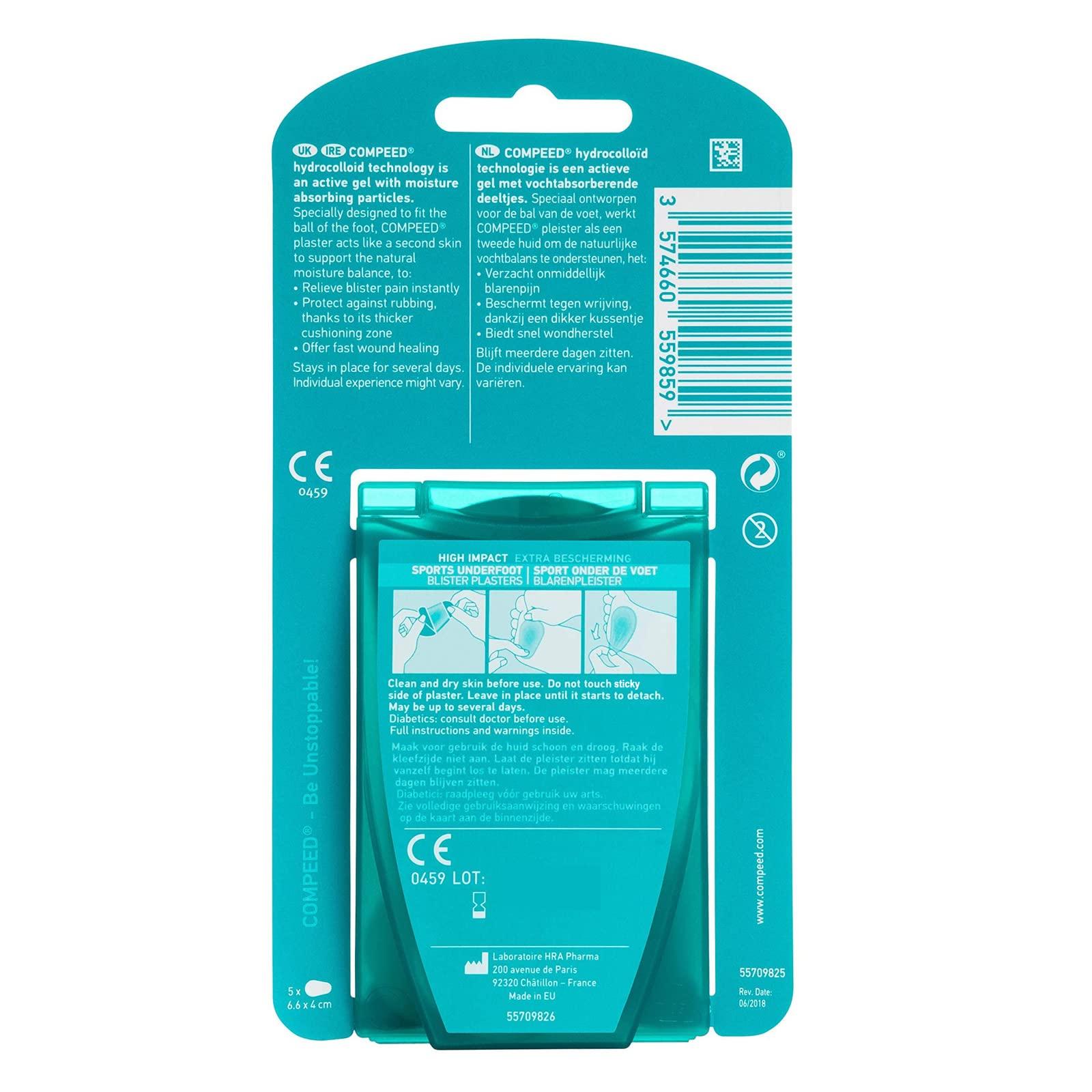 Compeed Compeed Blister Plaster Breathable Foot Protecting Hydrocolloid Bandage For Underfoot Rubbing Protection For Children, Men n Women_Pack of 15 Pieces Deluxe