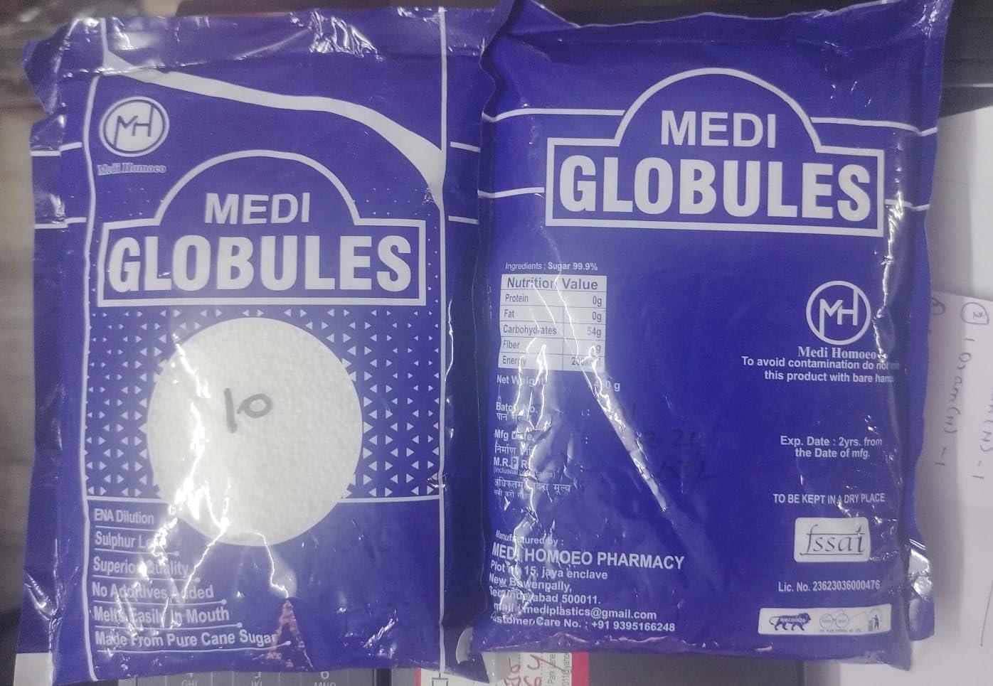 Generic Medi Globules Sugar Globules Blank Pellets Plain Pills, Non-Medicated Pellets Pills | Sulphur Less Globules For Homeopathic Medicine (Size 50)