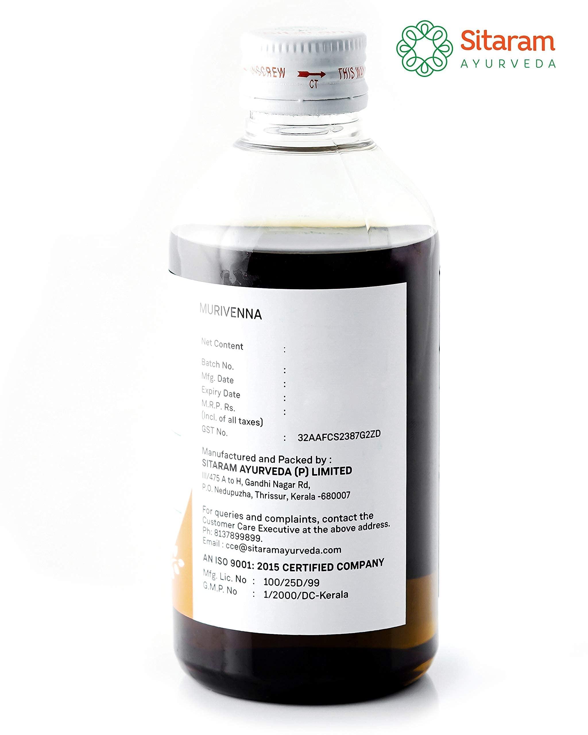 SITARAM Sitaram Ayurveda Murivenna Oil 450ml | Ayurvedic Murivenna Thailam for Management of All Kinds of Trauma including Sprains, Strains, Fractures, Dislocations and Burns