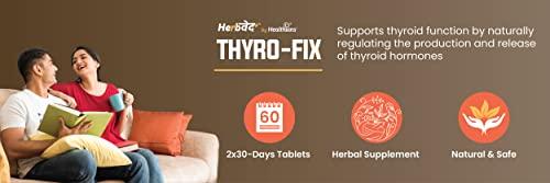 Herb+ by Healthians Herb+ Thyro-Fix | Ayurvedic Medicine for Thyroid | Regulates Hypothyroid And Hyperthyroid | Herbal Supplement- 60 tablets