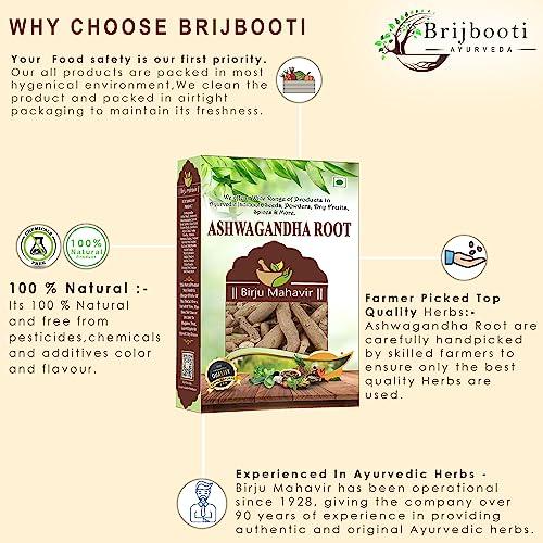 BIRJU MAHAVIR BIRJU MAHAVIR Ashwagandha Withania Somnifera Root, Natural, 200 g