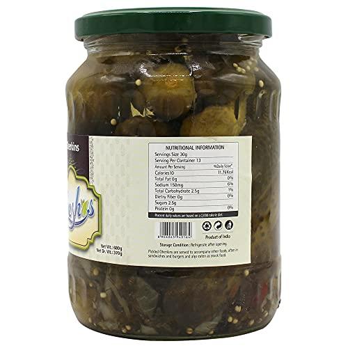 Freshos Freshos Gherkins, Green & White, Medium, Gharkins, 680 g