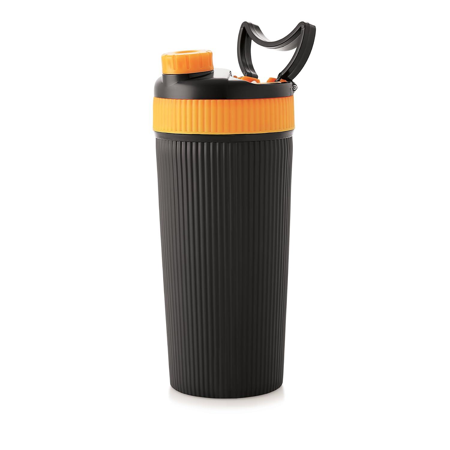 LD LUCIDO DECORE LUCIDO Combo of 2 Combo of 2 Stainless Steel Airtight Leakproof Insulated Protein Shaker Bottle with Blender Spring for Preworkout & Gym (630 ml, Pink & Orange)