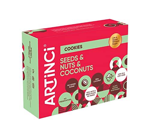 Artinci Artinci Coconut Cookies | As Seen on Shark Tank | Sugar Free Diabetic Friendly with High Protein & Fiber Digestive Biscuits | Low GI & Carbs | (185g x Pack of 1)