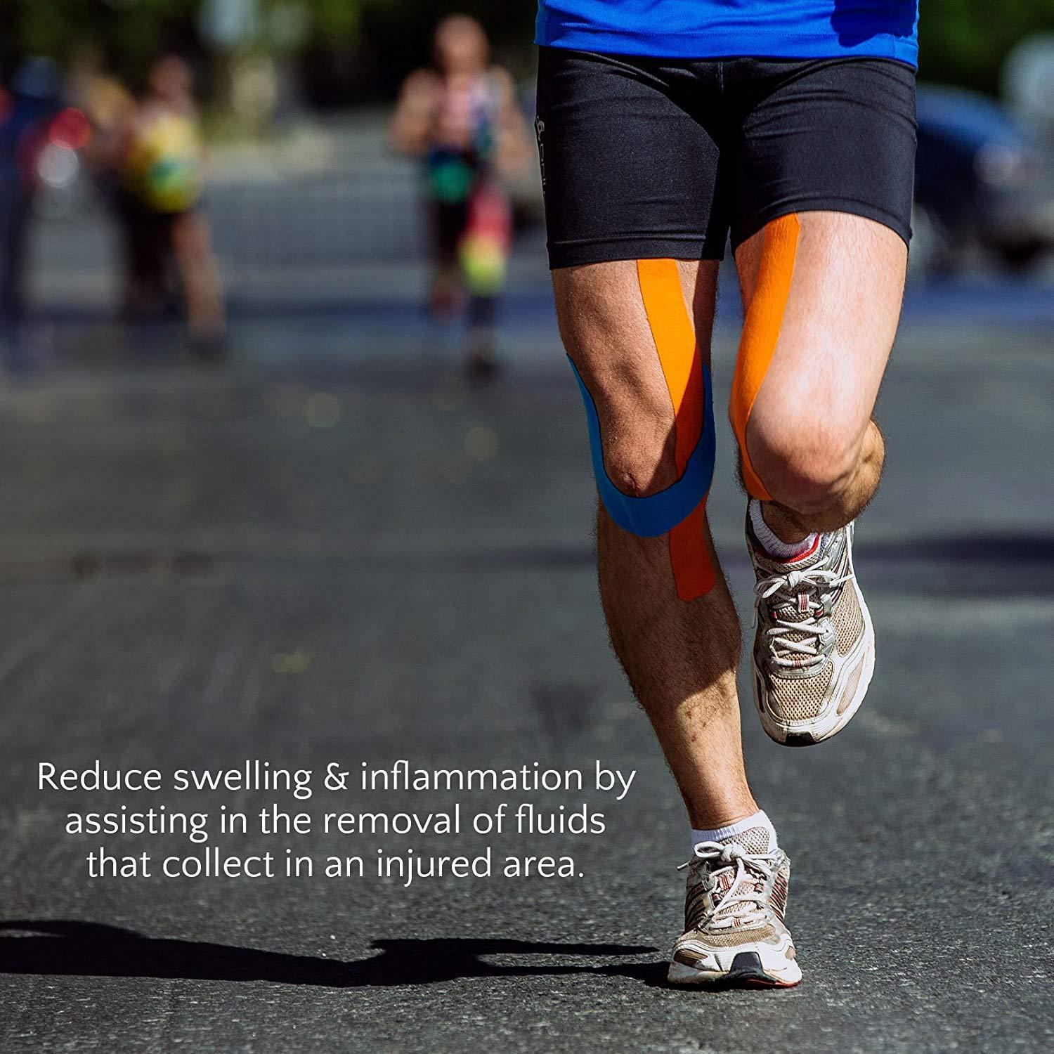 KIYO KIYO Waterproof Kinesiology Tape (5 m X 5 cm) Latex Free Breathable Athletic Sports Tape For Injury, Muscle Support, Pain Relief, Joint Support And Physiotherapy