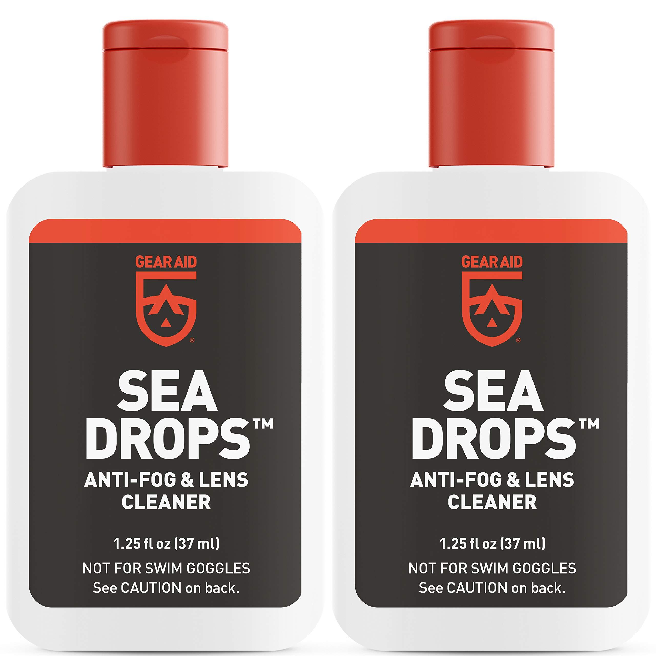 Gear Aid Gear Aid Sea Drops Anti-Fog and Cleaner for Dive and Snorkel Masks, 1.25 fl oz, Bulk 2 Pack